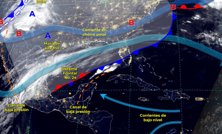 Frente Frío No. 25 ingresará al país y afectará a varios estados