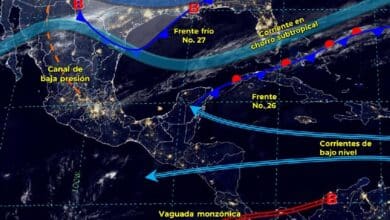 Frente Frío No. 27 propiciara evento de "Norte" en estos estados, así como bajas temperaturas