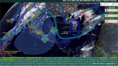 Frente frío no. 33 traerá lluvias fuertes y caídas de nieve en zonas serranas