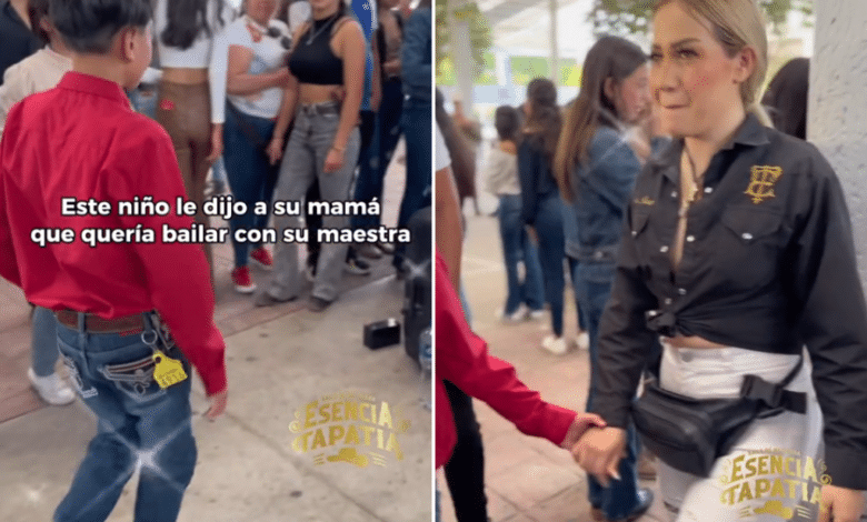 ¡La quebró! Niño sorprende en redes por sacar a bailar a su maestra 