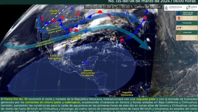 Viento fuerte sobre el norte y cielo despejado en gran parte del país