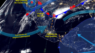 El frente frío No. 40 ocasionará lluvias en varias partes del país