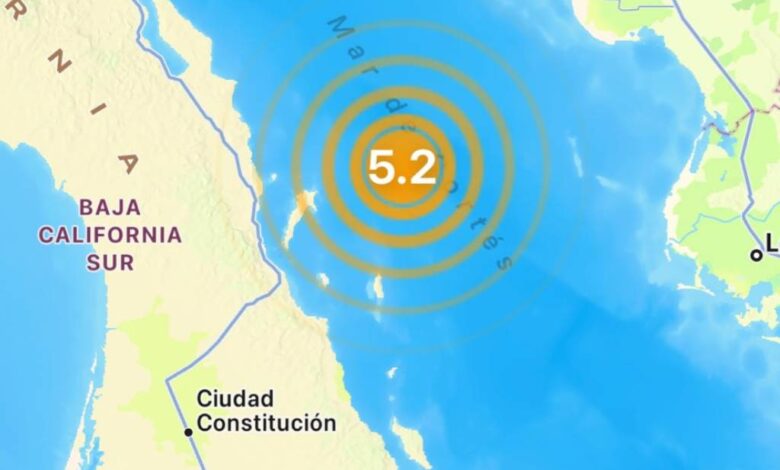 Sismo de magnitud 5.2 al noroeste de Loreto en Baja California Sur