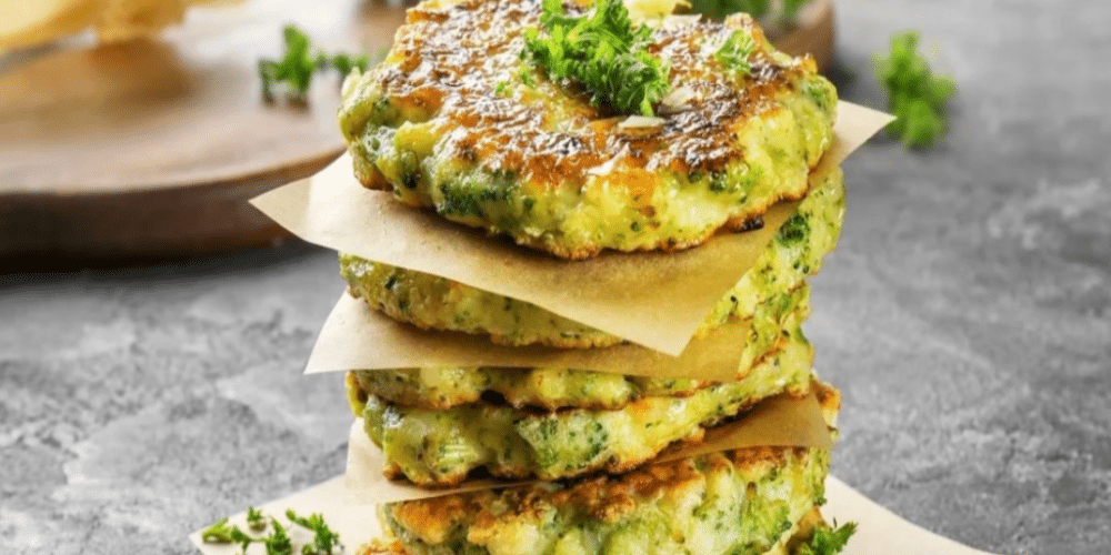 Tortitas de brócoli con queso, una cena ligera