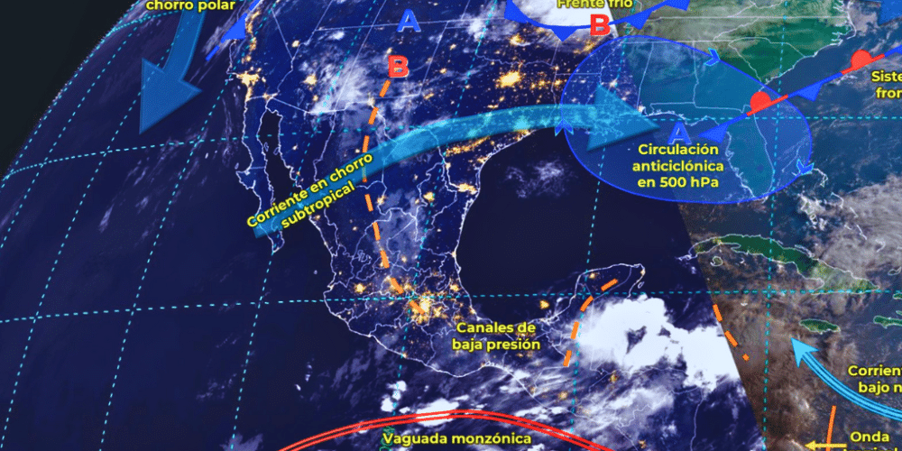 Se pronostican lluvias muy fuertes en el sureste del país y Península de Yucatán