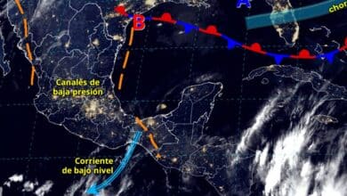 Intervalos de chubascos en el sureste de la república mexicana