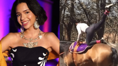 Ángela Aguilar muestra su gran destreza para montar a caballo