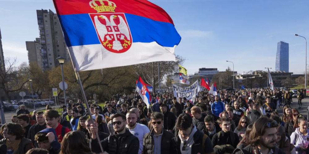 Protestas estudiantiles en Serbia La mayor movilización en 25 años