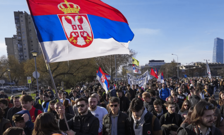 Protestas estudiantiles en Serbia La mayor movilización en 25 años