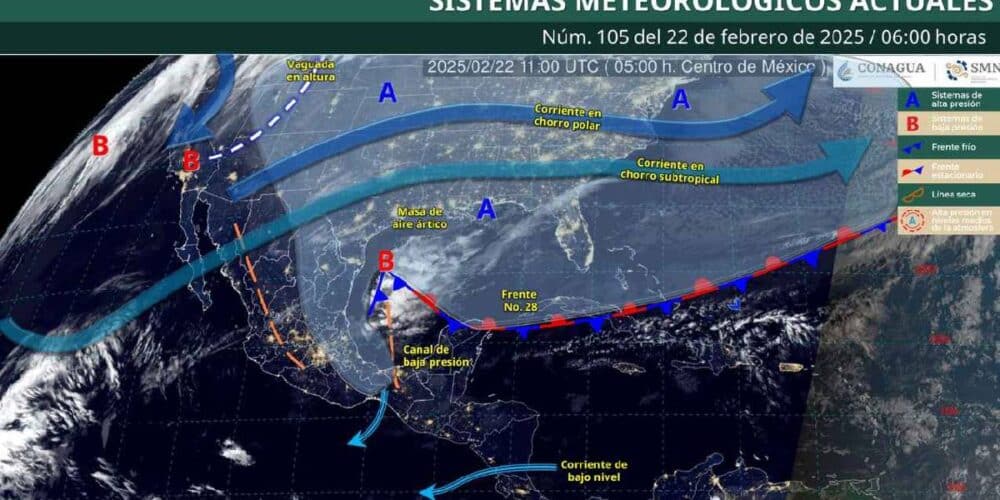 el clima de hoy 22 de febrero en mexico