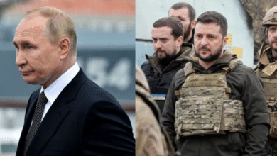 Imagen editada de presidente de rusia y de ucrania