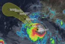 Tormenta tropical Barbara amenaza con convertirse en huracán categoría 1 (Foto por Servicio Meteorológico Nacional de México)