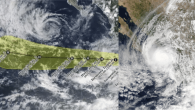 El huracán ‘Narda’ y la onda tropical 34 provocan lluvias intensas y oleaje alto en el país