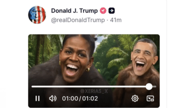 Trump difunde video que muestra a Obama y a su esposa como monos